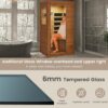 1 Personal Infrared Sauna, Mini Infrared Sauna for Home, Indoor Dry Sauna with 4 Heater Panels, Bluetooth and Tempered Glass,Canadian Hemlock - Image 4
