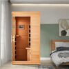 1 Personal Infrared Sauna, Mini Infrared Sauna for Home, Indoor Dry Sauna with 4 Heater Panels, Bluetooth and Tempered Glass,Canadian Hemlock - Image 2