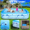 Inflatable Pool with Lights,Upgraded Family Inflatable Swimming Pool for Kids,Adults, Blowup Pool Solar Powered,Large Kiddle Pool,106"x66"x26''Oversized Thickened Pool for Backyard-Blue - Image 5