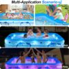 Inflatable Pool with Lights,Upgraded Family Inflatable Swimming Pool for Kids,Adults, Blowup Pool Solar Powered,Large Kiddle Pool,106"x66"x26''Oversized Thickened Pool for Backyard-Blue - Image 7