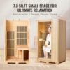 VEVOR Far Infrared Wooden Sauna, Room Home Sauna Spa for One Person, 1140W Low EMF Far Infrared Hemlock Wood Sauna with Tempered Glass Door & LED Reading Lamp & Bluetooth Speakers, 35 * 29 * 64 Inch - Image 5