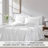 Southshore Fine Living, Inc. 6-Piece White Sheets, Queen Size Set, 21-Inch Deep Pocket Queen Sheets Set with Deep Pocket Fitted Sheet, Oversized Flat Sheet, 4 Standard Pillowcases, White - Image 5