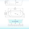 WOODBRIDGE 67" Acrylic Freestanding Bathtub Contemporary Soaking Tub, White Acrylic (Matte Black Drain/Overflow), B0013-MB-Drain &O - Image 6