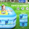 Inflatable Pool with Lights,Upgraded Family Inflatable Swimming Pool for Kids,Adults, Blowup Pool Solar Powered,Large Kiddle Pool,106"x66"x26''Oversized Thickened Pool for Backyard-Blue - Image 6
