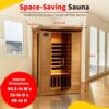 HEATWAVE Radiant Saunas 2-Person Hemlock Infrared Sauna with 6 Carbon Heaters, Chromotherapy Lighting, Oxygen Ionizer - Image 4