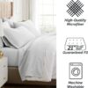 Southshore Fine Living, Inc. 6-Piece White Sheets, Queen Size Set, 21-Inch Deep Pocket Queen Sheets Set with Deep Pocket Fitted Sheet, Oversized Flat Sheet, 4 Standard Pillowcases, White - Image 6