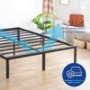 Olee Sleep 14 Inch Heavy Duty Steel Slat Anti-Slip Support, Easy Assembly Platform Bed Frame, Noise Free Steel Mattress Foundation, Maximum Storage, No Box Spring Needed, Black (Queen Size) - Image 5
