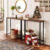 HOOBRO Narrow Console Table, 29.5" Small Entryway Table, Thin Sofa Table, Side Table, Display Table, for Hallway, Bedroom, Living Room, Foyer, Rustic Brown and Black BF75XG01 - Image 2