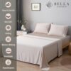 Bella Coterie Luxury Bamboo Queen Size Sheet Set | 100% Organically Grown Bamboo Viscose | Ultra Soft | Cooling for Hot Sleepers | 18" Deep Pocket [Dune] - Image 2