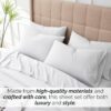Southshore Fine Living, Inc. 6-Piece White Sheets, Queen Size Set, 21-Inch Deep Pocket Queen Sheets Set with Deep Pocket Fitted Sheet, Oversized Flat Sheet, 4 Standard Pillowcases, White - Image 4