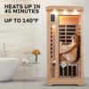 LifePro Rejuvacure Wooden Far Infrared Sauna for Home - 1 and 2 Person Indoor Sauna Box with Chromotherapy, Bluetooth Speakers, Canadian Hemlock Wood, and Carbon Fiber Heaters - Image 4