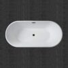 WOODBRIDGE 67" Acrylic Freestanding Bathtub Contemporary Soaking Tub, White Acrylic (Matte Black Drain/Overflow), B0013-MB-Drain &O - Image 5