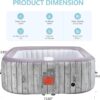 73 inch Square Inflatable Hot Tub, Blow Up Hot Tub, 4-6 Person Portable Outdoor Spa with Bubble Jets, Insulated Cover, Digital Control Panel,Up to 104°F for Patio,Backyard - Image 6