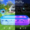 Inflatable Pool with Lights,Upgraded Family Inflatable Swimming Pool for Kids,Adults, Blowup Pool Solar Powered,Large Kiddle Pool,106"x66"x26''Oversized Thickened Pool for Backyard-Blue - Image 2