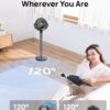Dreo Fan for Bedroom, 120° Oscillating Standing Fan, Quiet Floor Fan with DC Motor, 82ft Pedestal Fan for Whole Room, 8 Speeds, 3 modes, 20dB, 120° Manual Vertical, 35-40" Adjustable Height, 8H Timer - Image 2