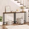 HOOBRO Narrow Console Table, 29.5" Small Entryway Table, Thin Sofa Table, Side Table, Display Table, for Hallway, Bedroom, Living Room, Foyer, Rustic Brown and Black BF75XG01 - Image 8