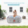 73 inch Square Inflatable Hot Tub, Blow Up Hot Tub, 4-6 Person Portable Outdoor Spa with Bubble Jets, Insulated Cover, Digital Control Panel,Up to 104°F for Patio,Backyard - Image 2
