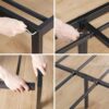 Olee Sleep 14 Inch Heavy Duty Steel Slat Anti-Slip Support, Easy Assembly Platform Bed Frame, Noise Free Steel Mattress Foundation, Maximum Storage, No Box Spring Needed, Black (Queen Size) - Image 8