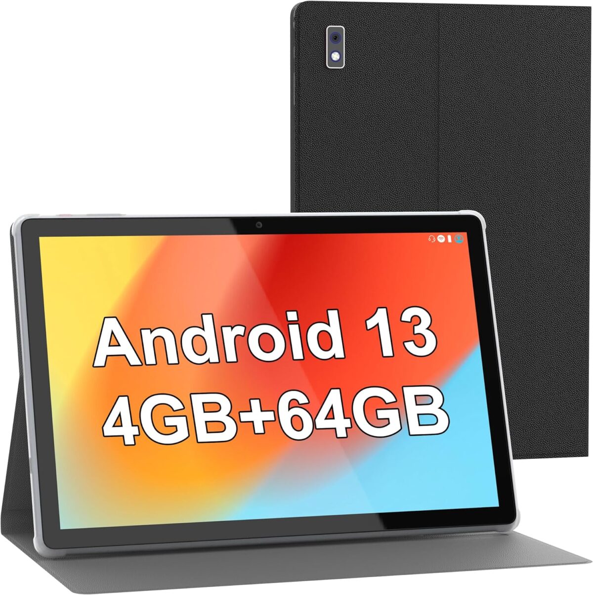 BYYBUO Android 13 Tablet,10.1 inch Tablet with Case,4GB RAM 64GB ROM Quad-Core Processor 5000mAh Battery, 1280x800 IPS FHD Touchscreen 5MP+8MP Camera, Bluetooth,WiFi,Metal Body