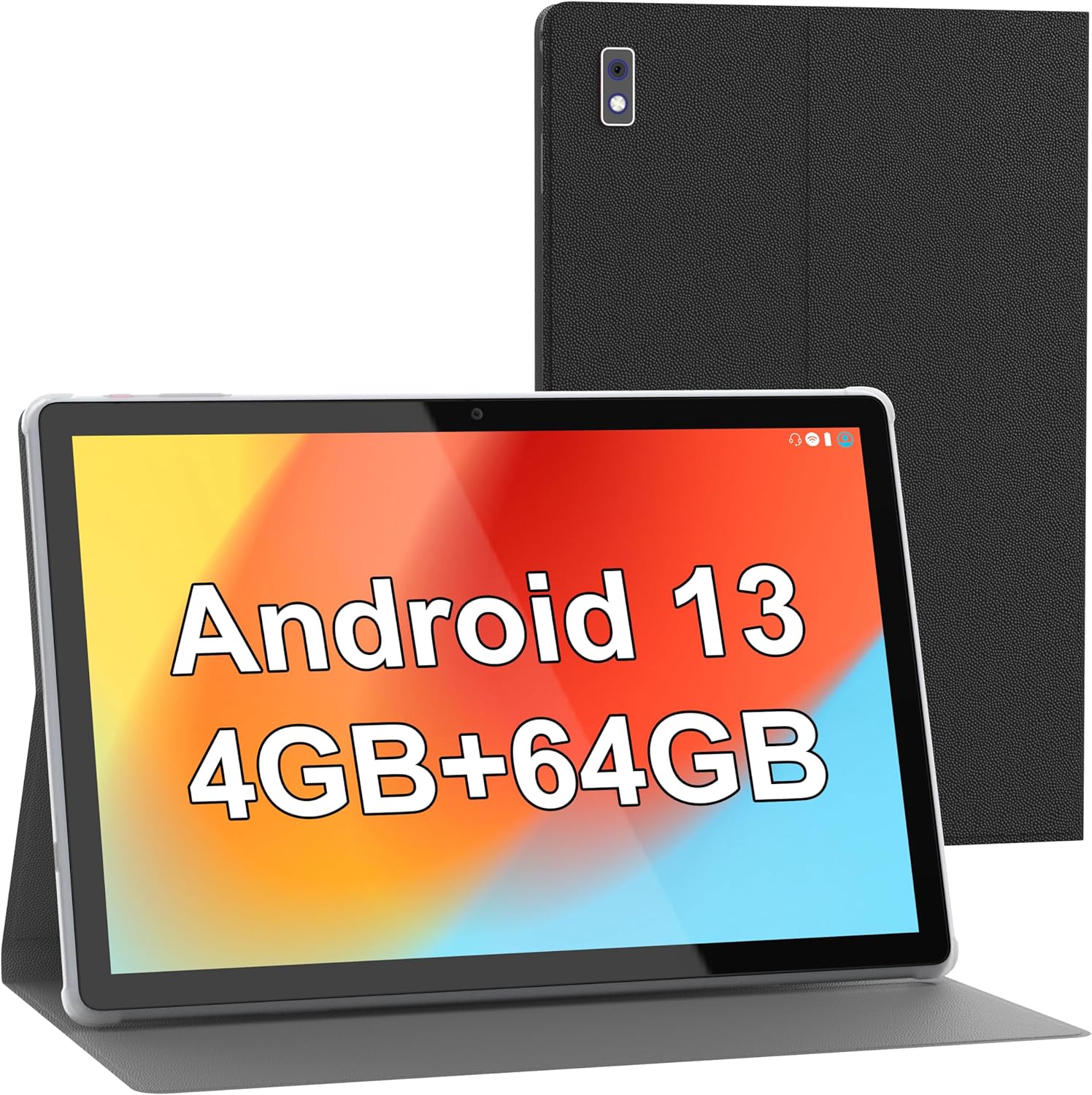 BYYBUO Android 13 Tablet,10.1 inch Tablet with Case,4GB RAM 64GB ROM Quad-Core Processor 5000mAh Battery, 1280x800 IPS FHD Touchscreen 5MP+8MP Camera, Bluetooth,WiFi,Metal Body