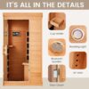 1 Personal Infrared Sauna, Mini Infrared Sauna for Home, Indoor Dry Sauna with 4 Heater Panels, Bluetooth and Tempered Glass,Canadian Hemlock - Image 5