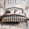 SHA CERLIN Queen Size Metal Platform Bed Frame with Victorian Style Wrought Iron-Art Headboard/Footboard, No Box Spring Required, Black - Image 4