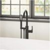 JACUZZI Round Freestanding Tub Filler, Brushed Bronze Round Faucet, Solid Brass Construction, Ceramic Cartridge, Hand Shower Included, Floor Mount Installation, Elegant Lever Handle - Image 6