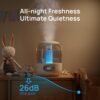 Dreo 3L Top Fill Humidifiers for Bedroom, 30H & 26dB Quiet Runtime for Large Room, Cool Mist Ultrasonic Humidifier with Humidity Sensor, Night Light for Home, Baby, Nursery, Plants, 360° Nozzle, White - Image 3