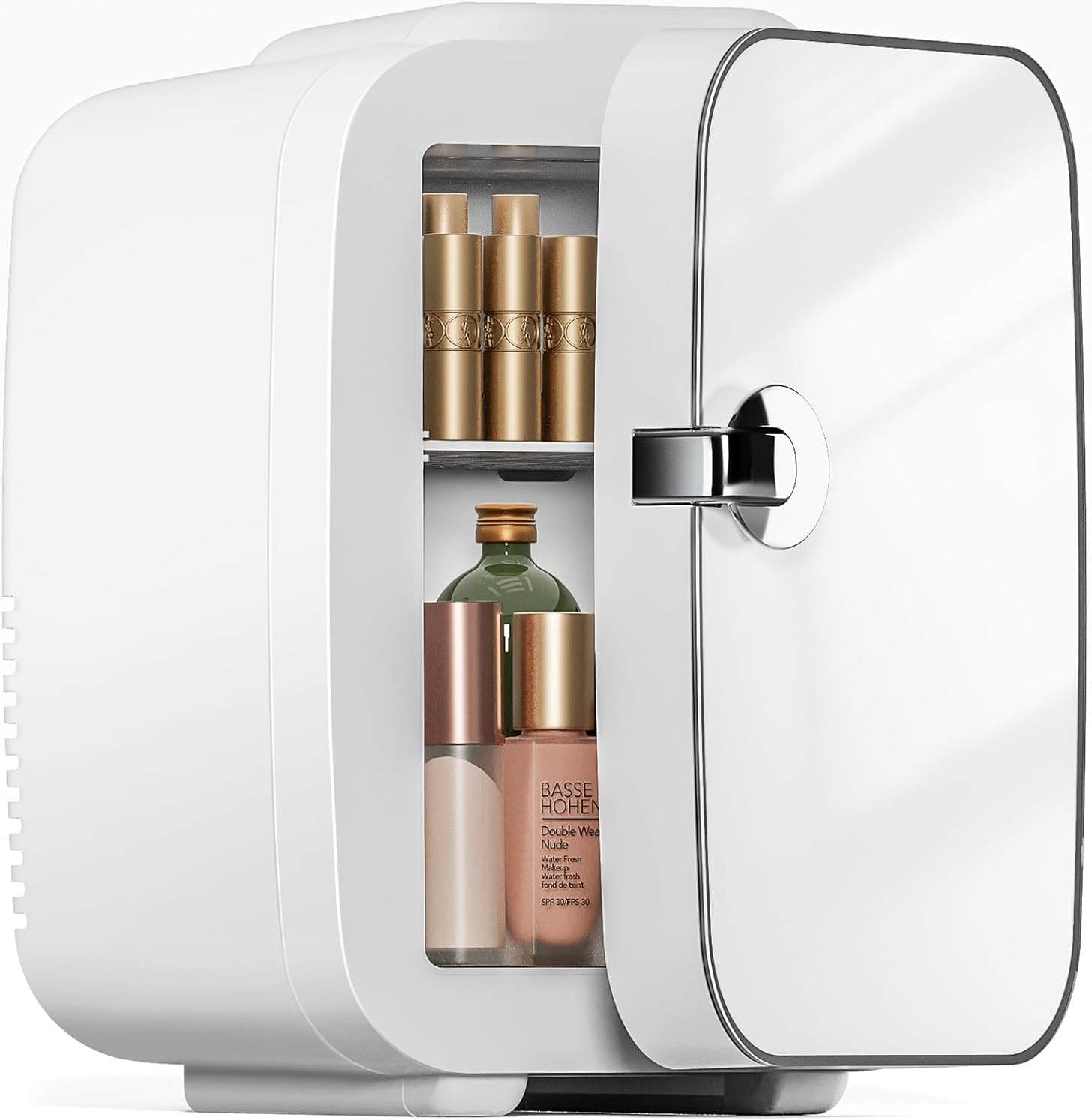 Sweetcrispy Mini Fridge, Portable Small Refrigerator 4L/6 Can Cooler & Warmer Compact Fridges for SkinCare, Food and Drinks, Bedroom, Dorm, Car, Office, White