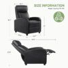Recliner Chair with Massage and Lumbar Support, Small PU Leather Home Theater Seating, Adjustable Modern Reclining Chair for Adults in Living Room - Image 3