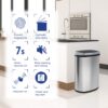 Kitchen Trash Can with Lid, 13 Gallon Automatic Garbage Can for Bathroom Bedroom Home Office 50 Liter Touch Free High-Capacity Brushed Stainless Steel Waste Bin - Image 2