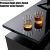 AMERLIFE Fireplace TV Stand with 36" Fireplace, 70" Modern High Gloss Fireplace Entertainment Center LED Lights, 2 Tier TV Console Cabinet for TVs Up to 80", Obsidian Black - Image 3