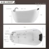 Empava 59 Inch Freestanding Whirlpool Tub - Acrylic Jetted Bathtub-Deep Concave Back, Tapered Interior,ETL Certified - Image 5