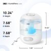 Dreo 3L Top Fill Humidifiers for Bedroom, 30H & 26dB Quiet Runtime for Large Room, Cool Mist Ultrasonic Humidifier with Humidity Sensor, Night Light for Home, Baby, Nursery, Plants, 360° Nozzle, White - Image 8