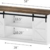 YESHOMY Farmhouse TV Stand and Entertainment Center for Televisions up to 65 Inchs, with Sliding Barn Doors and Storage Cabinets, Console Table and Media Furniture for Living Room, 58 Inch, Milk White - Image 9