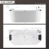 Empava Freestanding Whirlpool Bathtub,Acrylic 8 Hydromassage Jets Tub 59 inch - Image 5