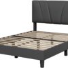 Novilla Queen Size Bed Frame Upholstered Platform Queen Bed Frame with Adjustable Headboard, Strong Weight Capacity, No Box Spring Needed, Easy Assembly, Grey - Image 9