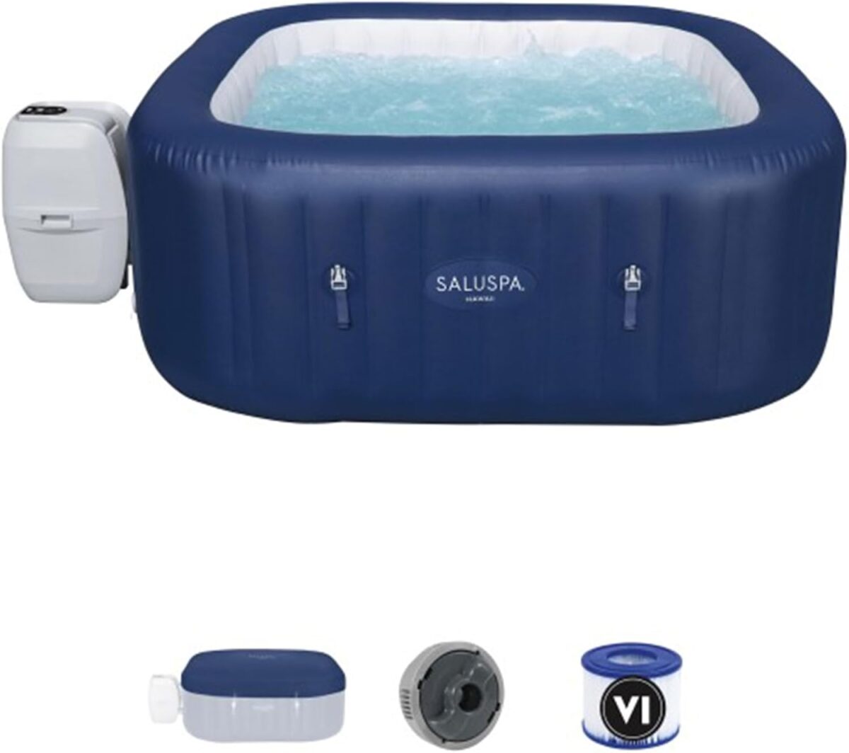 SaluSpa Hawaii 4 to 6 Person Smart AirJet Inflatable Hot Tub with App Control