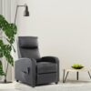 Recliner Chair with Massage and Lumbar Support, Small PU Leather Home Theater Seating, Adjustable Modern Reclining Chair for Adults in Living Room - Image 2