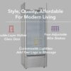 PremiumLevella PRF90DX Glass Door Display Refrigerator 9.0 cu ft Commercial Beverage Cooler Merchandiser With Customizable Lightbox - Silver - Image 6