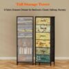 Furnulem Tall 6 Drawers Dresser, Vintage Storage Organizer Unit with Fabric Bins for Bedroom, Living Room, Closet, Nusery, Dorm, Entryway, Bedside Furniture, Sturdy Metal Frame, Wood Top - Image 6
