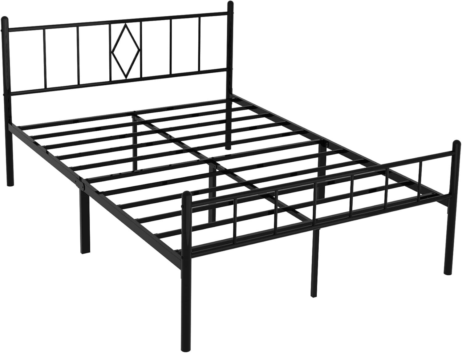 14 Inch Full Size Bed Frames with Headboard/Footboard, Under Bed Storage, Strong Metal Slats Support, No Box Spring Needed, Noise Free, Easy Assembly, Black
