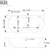 Empava Freestanding Whirlpool Bathtub,Acrylic 8 Hydromassage Jets Tub 59 inch - Image 10