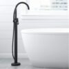JACUZZI Round Freestanding Tub Filler, Brushed Bronze Round Faucet, Solid Brass Construction, Ceramic Cartridge, Hand Shower Included, Floor Mount Installation, Elegant Lever Handle - Image 7