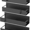 4 Pack Magnetic Spice Storage Rack Organizer for Refrigerator and Oven, Black Fridge Organizers and Storage - Image 4