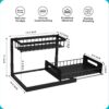 REALINN Under Sink Organizer, Pull Out Cabinet Organizer Slide Out Sink Shelf Cabinet Storage Shelves, Storages for Kitchen Bathroom, Black, 2 Pack - Image 2