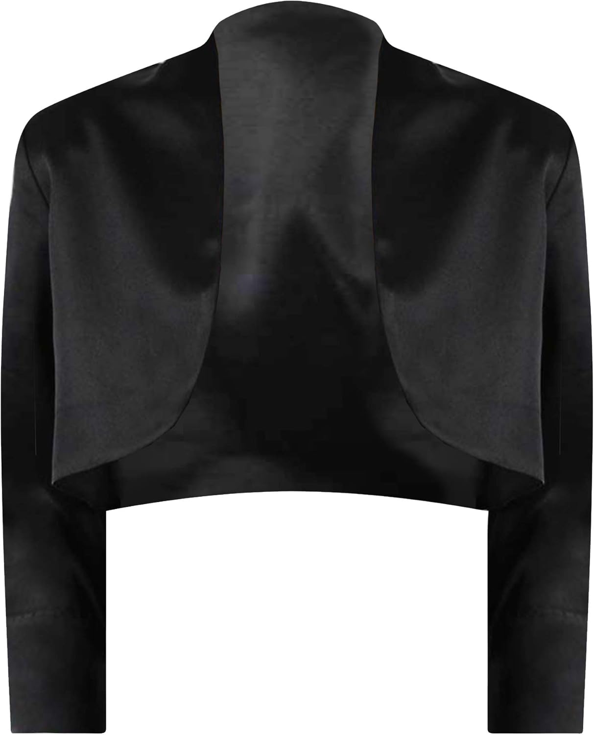 Luxury Divas Dressy Satin 3/4 Sleeve Bolero Shrug Jacket