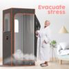 Adamson Full Size Portable Steam Sauna - Indoor Sauna Tent for Home Spa Relaxation + Boost Health and Recovery + 2.6L 1000W Steamer + Chair + Remote + Foot Massager - New - Nylon Orange - Image 4