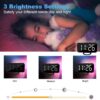 SZELAM Digital Clock Large Display, LED Alarm Electric Clocks Mirror Surface for Makeup with Diming Mode, 3 Levels Brightness, Dual USB Ports Modern Decoration for Home Bedroom Decor-Black - Image 3