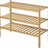 3 Tier Bamboo Shoe Rack for Closet Free Standing Wood Shoe Shelf Storage Organizer for Entryway Small Space Stackable 27"x11"x20" (Natural) - Image 8